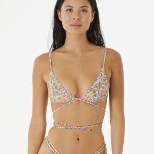 Afterglow Floral Wrap Triangle Bikini Top