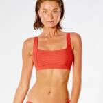 Rip Curl Premium Surf D Cup Crop Bikini Top Hot Orange - imagine 1