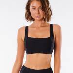 Rip Curl Premium Surf D Cup Crop Bikini Top Black - imagine 1