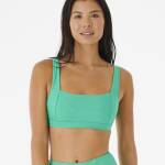 Rip Curl Premium Surf D Cup Crop Bikini Top Green - imagine 1