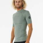 Rip Curl Dawn Patrol Perf Short Sleeve UV Tee Green Marle - imagine 1