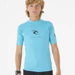 Rip Curl Corps Short Sleeve Rash Vest Boy Blue - imagine 1