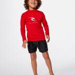 Rip Curl Corps Long Sleeve Rash Vest Grom Red - imagine 1
