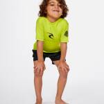 Rip Curl Corps Short Sleeve Rash Vest Grom Lime - imagine 1