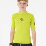 Rip Curl Corps Short Sleeve Rash Vest Boy Yellow - imagine 1