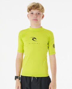 Rip Curl Corps Short Sleeve Rash Vest Boy Yellow