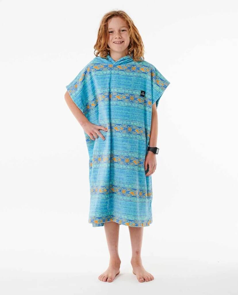 Rip Curl Printed hooded Poncho Boy Light Aqua