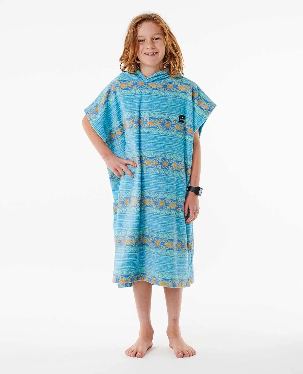 Rip Curl Printed hooded Poncho Boy Light Aqua
