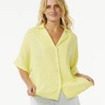 Rip Curl Premium Surf Short Sleeve Shirt Yellow - imagine 1