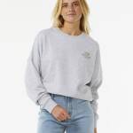 Rip Curl Rolling Curl Drop Shoulder crew fleece Grey Marle - imagine 1