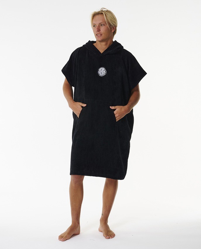 Rip Curl Logo hooded Poncho Black