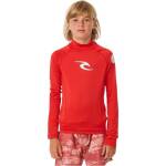 Rip Curl Brand Wave UPF Long Sleeve Rash Vest Boy Red - imagine 1