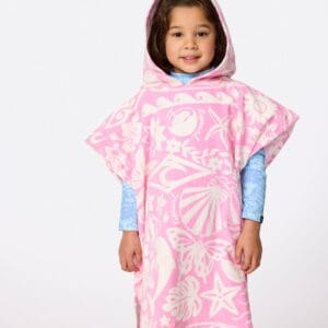 Mixed Snap Hooded Towel Poncho - Girl – Roz