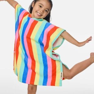 Mixed Snap Hooded Towel Poncho - Girl – Multicolor