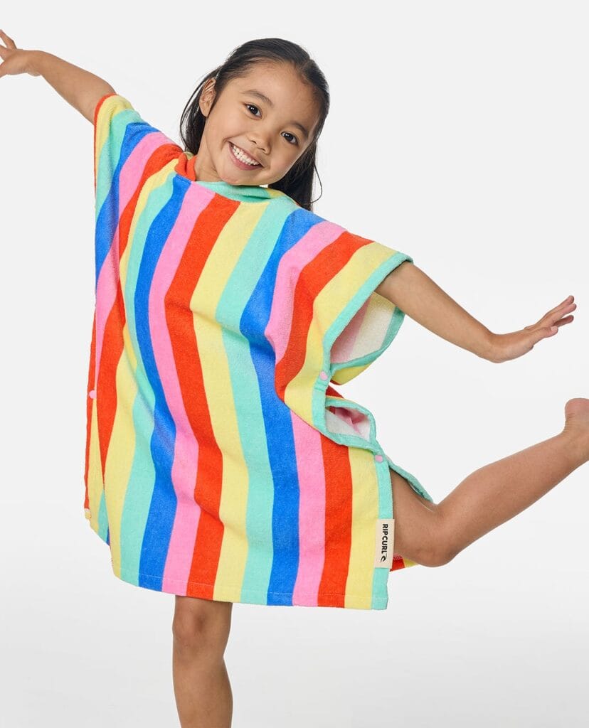 Rip Curl Mixed Snap Hooded Towel Poncho – Girl – Multicolor