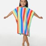 Rip Curl Mixed Snap Hooded Towel Poncho – Girl – Multicolor - imagine 3