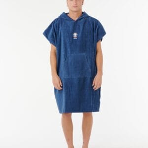 Logo Hooded Towel Poncho – Bleumarin
