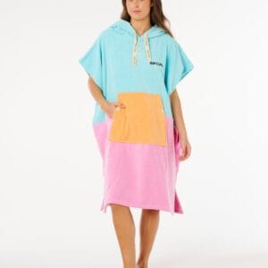 Premium Surf Hooded Towel Poncho – Light Sea Blue