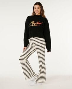Rip Curl Bobbi Stripe Pant – Black/Off White