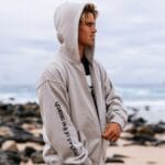 Rip Curl Search Zip Thru Hood Fleece – Stone - imagine 1