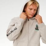 Rip Curl Search Zip Thru Hood Fleece – Stone - imagine 3
