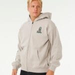 Rip Curl Search Zip Thru Hood Fleece – Stone - imagine 6