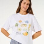 Rip Curl Poolside Heritage Tee – Optical White - imagine 6