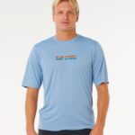 Rip Curl Icons Of Surflite UPF50 Short Sleeve Rash Vest – Faded Denim - imagine 1