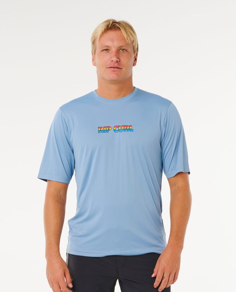 Rip Curl Icons Of Surflite UPF50 Short Sleeve Rash Vest – Faded Denim