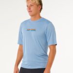 Rip Curl Icons Of Surflite UPF50 Short Sleeve Rash Vest – Faded Denim - imagine 2