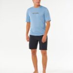 Rip Curl Icons Of Surflite UPF50 Short Sleeve Rash Vest – Faded Denim - imagine 4