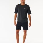 Rip Curl Stack UPF50 Short Sleeve Rash Vest – Black Marle - imagine 4