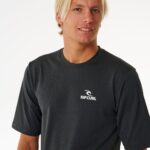 Rip Curl Stack UPF50 Short Sleeve Rash Vest – Black Marle - imagine 5