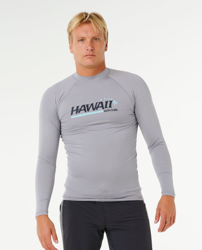 Rip Curl Hawaii Gritty UPF Per Long Sleeve Rash vest – Grey Marle