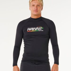 Hawaii Gritty UPF Per Long Sleeve Rash vest – Negru