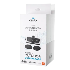Packtalk Outdoor Duo Alb – Set intercom Mesh pentru 2 persoane, sunet JBL